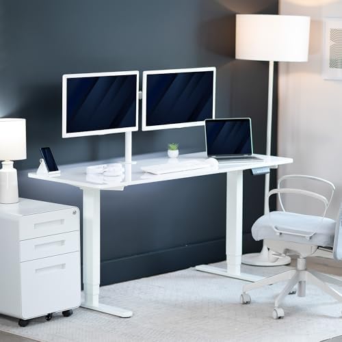 VIVO White Dry Erase 60 x 24 in Standing Desk, DESK-KIT-2W6WE
