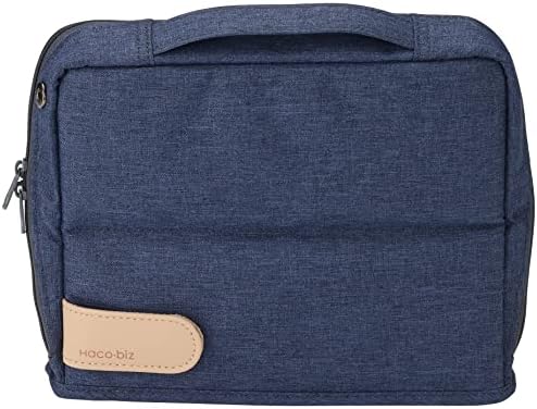 KOKUYO Pencil Case Pouch, Haco-Biz Standing Pen Pouch Bag, Foldable Stand up Pencil Holder Organizer, Large Capacity Portable Pencil Box for Office Supplies, Indigo Blue