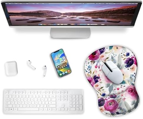 Flower Mouse Pad with Gel Wrist Rest, Ergonomic Mousepad Office Gifts