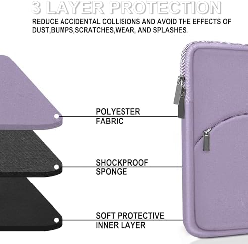Laptop Sleeve 14 inch, Slim Portable Monitor Protective Cover with Front Pocket, Traveling Carrying Laptop Case Compatible for MacBook Air/Pro, HP, Dell, Lenovo, Acer, Lavender