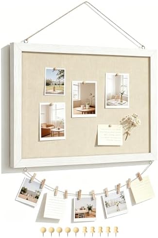DOLLAR BOSS Double-Sided Bulletin Boards with Linen, 16"x12" 1PC Cork Board