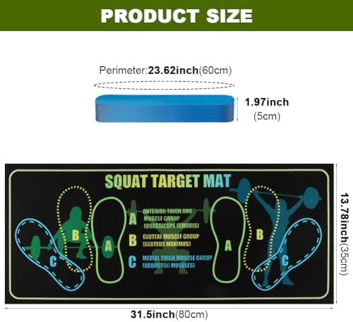 Non-Slip Squat Mat with Foot Position Guide, 31.5" x 13.78"