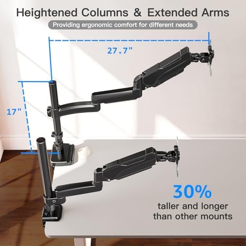 Extra Long Arm Monitor Mount, Fits Max 32" Hold up to 19.8lbs