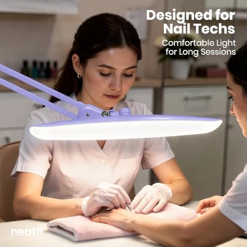 Neatfi LED Desk Lamp, 2200 Lumens, 24W, 20-Inch Wide Head (Lavender)