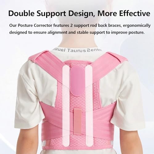 Back Brace Posture Corrector Kid Teenagers,Adjustable Upper Back Straightener Lumbar Support Belt for Hunchback Correction Pain Relief,Breathable Spine Support Brace Spine Corrector