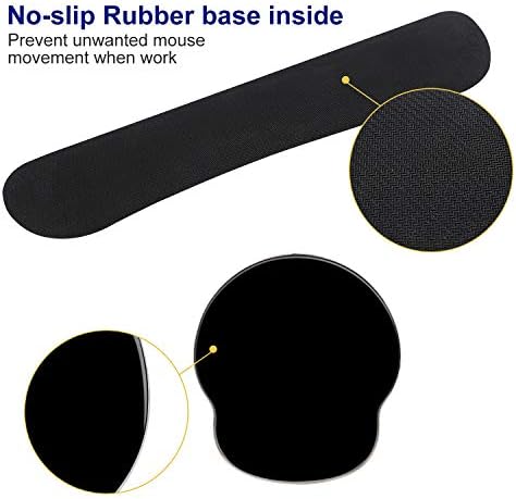 Mouse Pad Keyboard Wrist Rest, Gel Non Slip Rubber Wrist Support Rest Mouse Pad for Home Office, Computer, Laptop, Typist, Gamer, Soft Cushion Mousepad with Memory Foam Ergonomic, Blue Butterfly