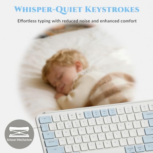 Keychron B6 Pro Ultra-Slim Full-Size Wireless Keyboard - Retro Blue
