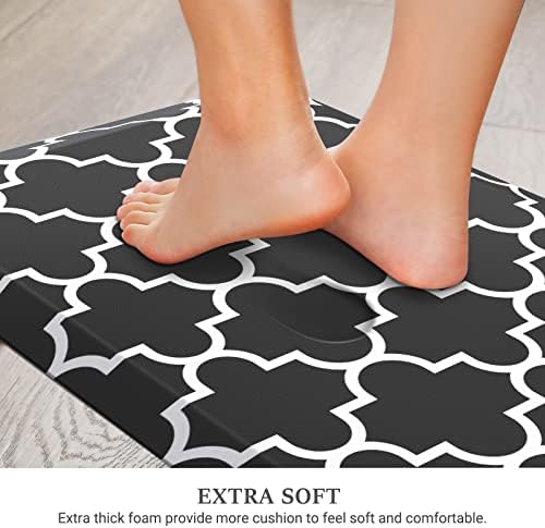 WISELIFE Kitchen Runner Rugs Anti-Fatigue mats,17.3" x 39", 4/5 Inch, Black