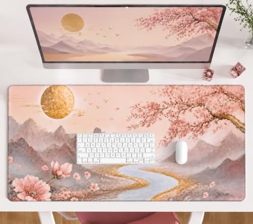 XXL Desk Mat 31.5x15.7 Inch Cherry Blossom Japanese Mouse Pad