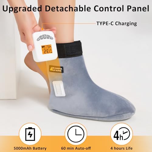 Feet Warmers, 5000mAh Rechargeable Foot &Ankle Heating Pad for Circulation