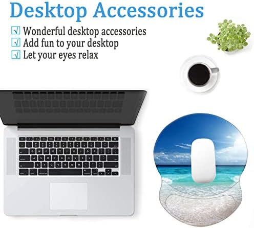 Mouse Pad, Ergonomic Mouse Pad with Wrist Support, Pain Relief Comfort Wrist Rest Pad with Non-Slip PU Base for Gaming, Home, Office & Travel, Beach