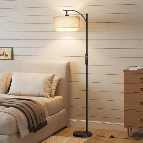 SUNMORY Arc Floor Lamps for Living Room with 12W Remote and Dimmable Bulb