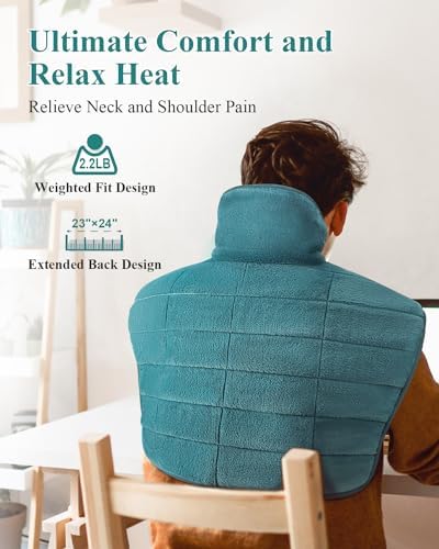 Weighted Heating Pad for Shoulder Back, Neck Heated Wrap,6 Heat Levels
