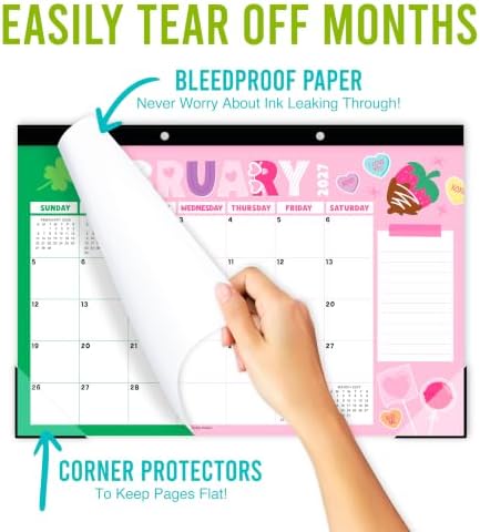 Large Desk Calendar 2027 - Desktop Calendar 2027-2028