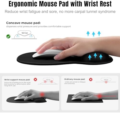Custom Mouse Pad with Wrist Rest, Personalized Photo Ergonomic Mousepad