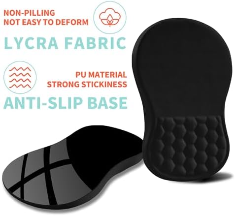 Ergonomic Mouse Pad Wrist Support with Memory Foam Massage Bulge, Carpal Tunnel Pain Relief Mousepad Wrist Rest for Mouse(12x8 inch, Black)