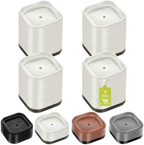 4 Pack Furniture Risers 3 Inch, Adjustable Bed Risers Heavy Duty for Table Desk Couch Chair Sofa Cabinet Bed Legs Dorm, Square Stackable Bed Raisers Blocks Lift Height 1", 2",3"or 4", White