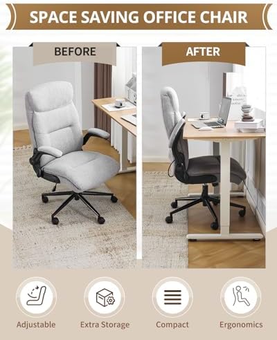 Karl home Ergonomic Office Chair Inflatable Lumbar High Back, Grey