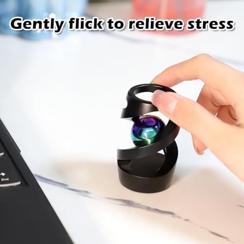 Kinetic Spinning Desk Toy, ADHD Stress Fidget Desktop Decor Black