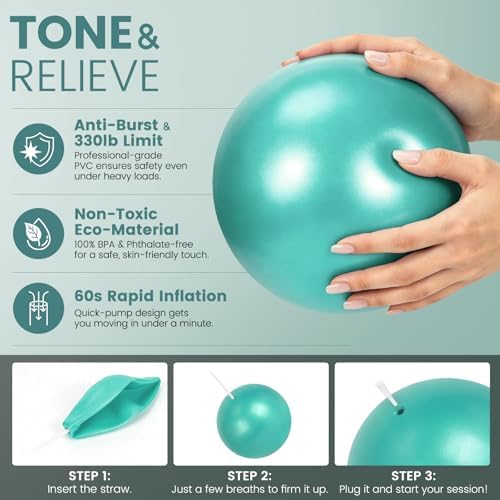Pilates Kit for Women 13PCS, Pilates Ring Ball Resistance Bands Workout Set