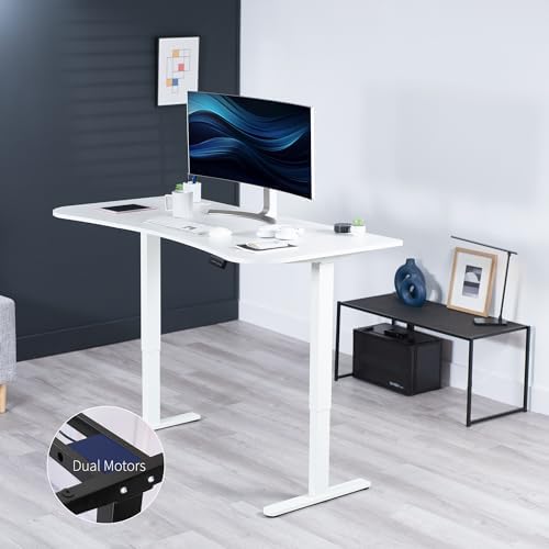 VIVO White 60 x 24 in Standing Desk, DESK-KIT-E2W1W