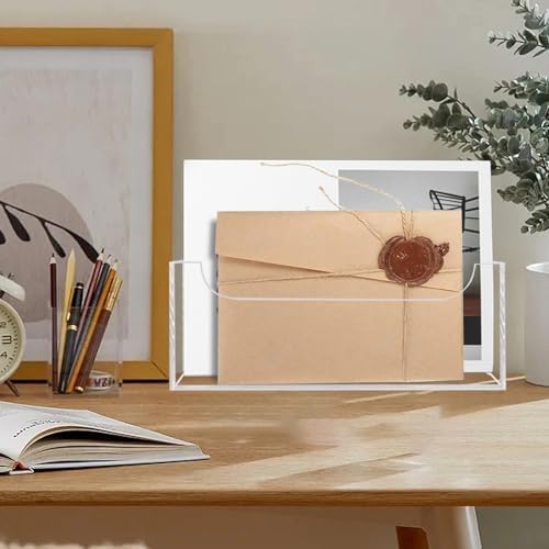 Acrylic Mail Holder Organizer Box for Desk Countertop Wall Mount Clear