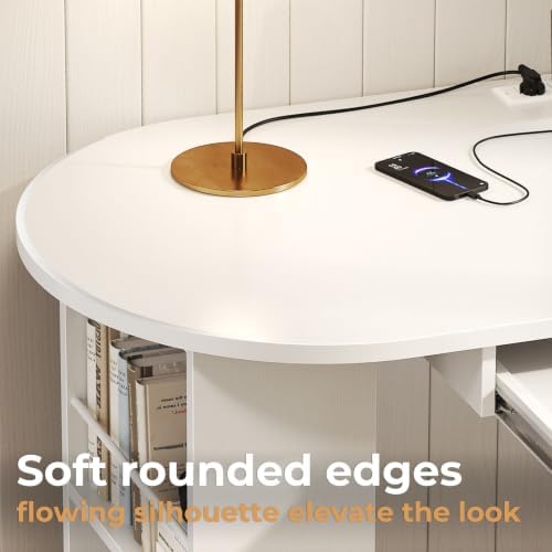 HSH 60 Inch L Shaped Computer Desk, Reversible L Desks with Storage Cabinet
