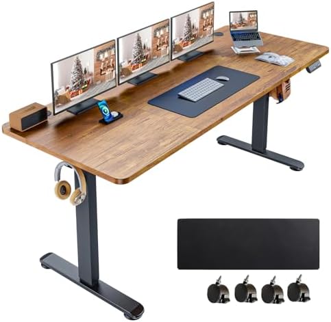 63'' × 24'' Height Adjustable Electric Standing Desk with Wheels