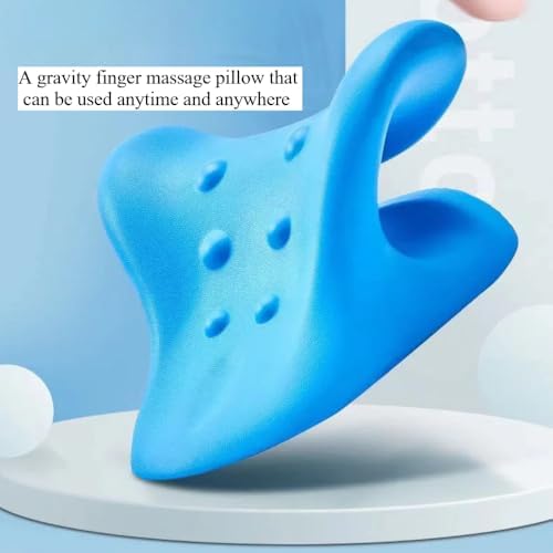Ergonomic Cervical Neck Shoulder Stretcher Massage Pillow Traction Device Muscle Relaxation Relieve Pain Cervical Correction (Black)
