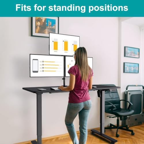 MOUNT PRO Triple Monitor Mount, Monitor Desk Mount for 3 Screens up to 32 inch, 17.6 lbs Each, Fully Adjustable Stacked Computer Stand, Table VESA Mounting, C clamp/Grommet Base