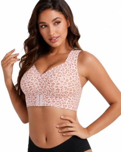 Posture Bra for Women - Front Closure Cross Back Corrector Bras Wireless Seamless Full Support Push Up Bralettes