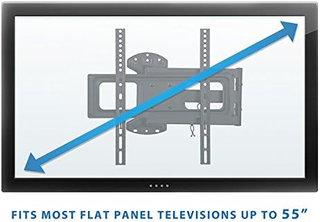 Mount-It! Full Motion Articulating TV Wall Mount for 32-55 Inch TVs – 24" Long Arm Extension, Swivel Tilt & Rotate, Single-Stud Install, Cable Management, VESA 75x75-400x400mm, Holds up to 77 lbs