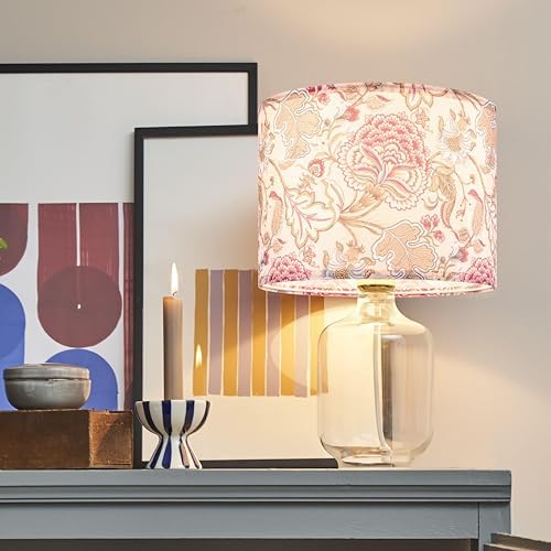GO&SO Lamp Shades 1Pc,13" D x 10" H,Multicolored Floral,Drum Lamp Shade