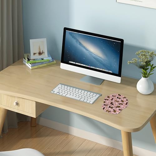 RICHEN Ergonomic Mouse Pad with Wrist Support,Non-Slip Rubber Base for Computer Laptop & Mac,Lightweight Rest for Home,Office & Travel (Flowers Cats)