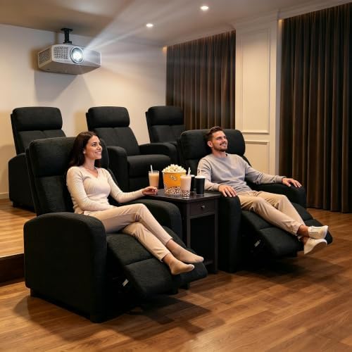 Yaheetech Recliner Chair with 3 Adjustable Angles Living Room Chairs Black