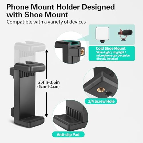 Desktop Clamp Magic Arm 33.84" Kit for Phone,DSRL Two-Stage Adjustable Flexible Arm, Overhead Camera Mount, Desk Phone Mount for Webcam, Action Camera, Mic,Video Light