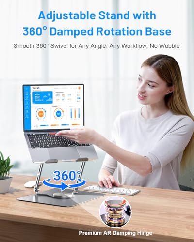 Metfut Laptop Cooling Pad with Detachable Fan & Cooler,360° Rotation Base