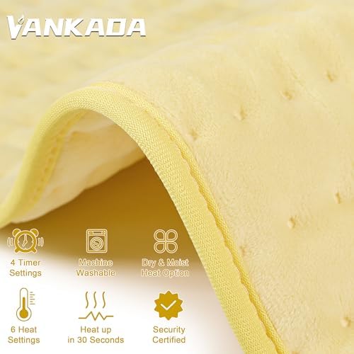 Heating Pad Electric Heat Pad, Hot Heated Pad,Multiple Temp and Timer Settings,Suitable for Shoulders, Neck, arms, Abdomen, Back, Legs, etc. (Cream Color, 24"X12")