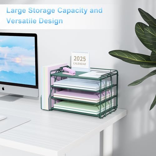 Spacrea 4-Tier Paper Organizer for Desk with File Organizer