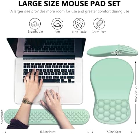 Ergonomic Mouse Pad Wrist Rest, 2 in 1 Keyboard Pad for Office