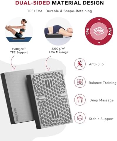 HAPBEAR Exercise Balance Pad - 15"x12" Non-Slip Textured Bottom Stability Training Mat - 2.25" Thick Soft Cushioned Foam for Physical Therapy, Core Training & Home Workouts