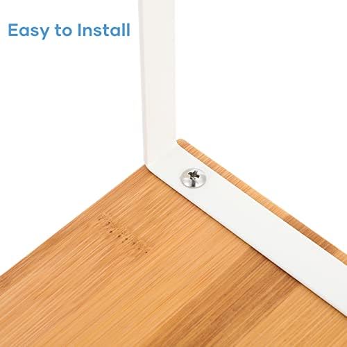 NEX Kitchen Cabinet and Counter Shelf Organizer, Stackable & Expandable, White and Natural (Pack of 2)