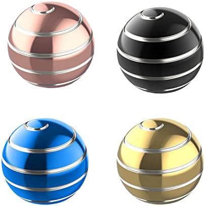 Kinetic Spinning Desk Toy Metal Fidgets ADHD 1.54in Rainbow Silver