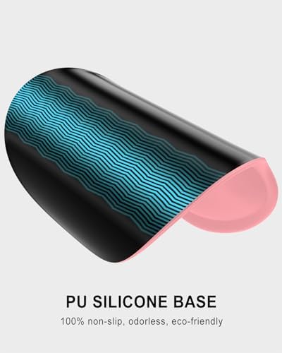 Auhoahsil Mouse Pad, Ergonomic Mouse Pad with Wrist Rest, Pain Relief Computer Gel Mouse Pad Wrist Support for Laptop, Mousepad with Non-Slip PU Base, Mouse Pads for Desk, Pink