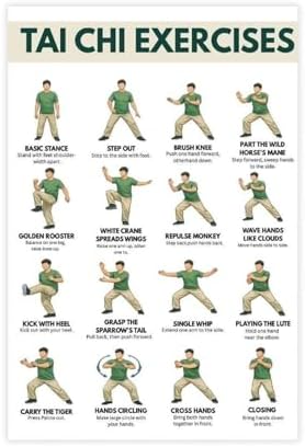 Tai Chi Exercise for Men Tai Chi Walking Exercise Chart for Men Canvas Poster Bedroom Decor Room Decor Unframe 12x18inch