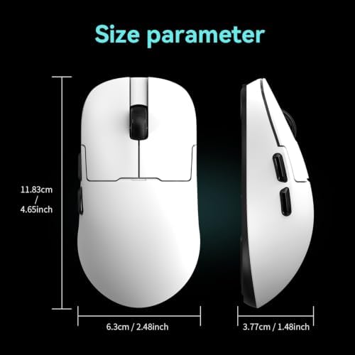 AJAZZ AJ159P MC Wireless Gaming Mouse, PAW3311 Sensor 1000 Rate, 12000 DPI, 2.4 GHz/USB-C/Bluetooth, RGB Charging Dock, 400 mAh Battery, Ultra-Lightweight 56-gram Design, Compatible with PC and Mac
