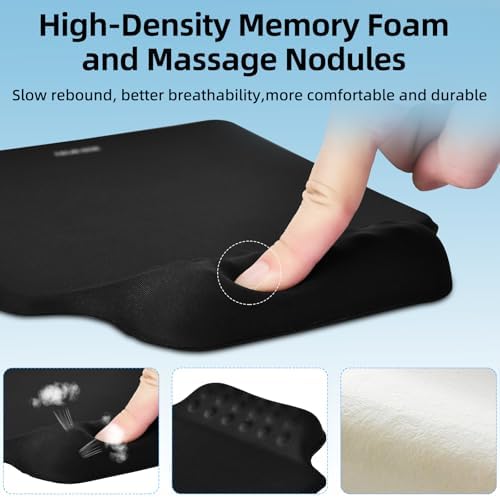 TIDALSOIL Ergonomic Mouse Pad with Memory Foam Wrist Support, Non-Slip Base