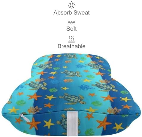 Car Seat Neck Pillow Sea Turtle 2 Pcs Memory Foam Headrest Support for Driving Travel Nap