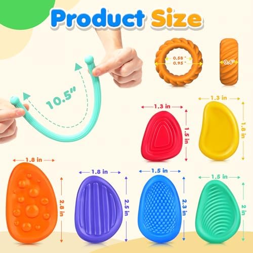 Fidget Sensory Toys for Kids: 26 Pack Quiet Squishy Fidgets for Classroom Students Prizes- Textured Soft Fidget Rings Stretchy Strings for Autism - Office Desk Toddler Travel Fidget Box,Easter Gifts