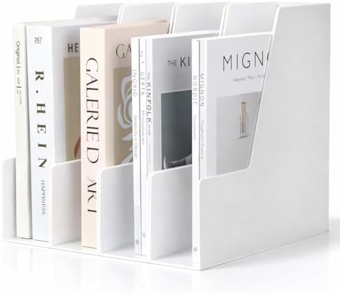 CiWiVOKi Vertical Magazine File Holder, 4 Pack, White